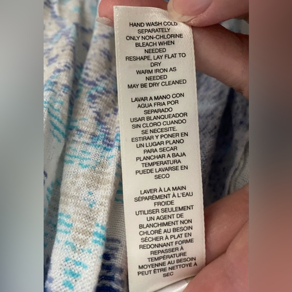 Chicos Womens Cardigan Size 1 Blue White Open Light Boho Casual Preppy - Picture 5 of 8